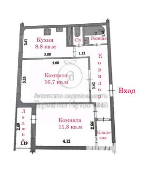 2-к квартира, вторичка, 51м2, 5/9 этаж