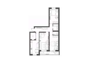 3-к квартира, строящийся дом, 84м2, 1/9 этаж