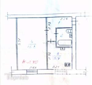 1-к квартира, вторичка, 27м2, 1/2 этаж