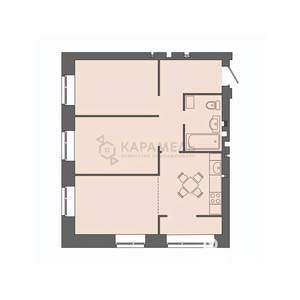 3-к квартира, строящийся дом, 63м2, 1/9 этаж
