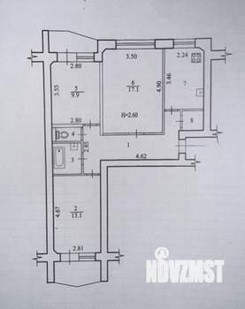 3-к квартира, вторичка, 64м2, 6/10 этаж