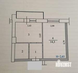 1-к квартира, вторичка, 30м2, 1/3 этаж