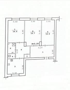 3-к квартира, вторичка, 91м2, 1/4 этаж