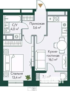 1-к квартира, вторичка, 42м2, 11/24 этаж