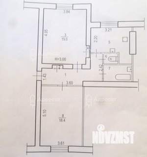 2-к квартира, вторичка, 57м2, 1/5 этаж
