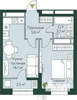 1-к квартира, вторичка, 41м2, 22/24 этаж
