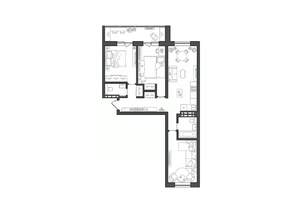 3-к квартира, строящийся дом, 73м2, 4/8 этаж