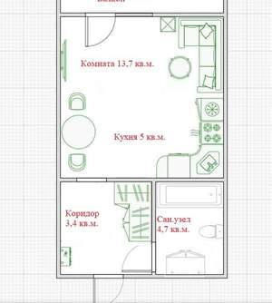 Студия квартира, вторичка, 27м2, 16/19 этаж