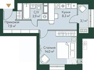 1-к квартира, вторичка, 37м2, 12/24 этаж