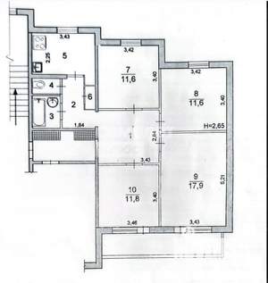 4-к квартира, вторичка, 80м2, 11/16 этаж