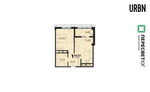 1-к квартира, вторичка, 44м2, 18/23 этаж