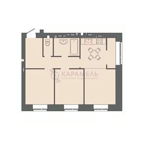 3-к квартира, вторичка, 62м2, 9/9 этаж