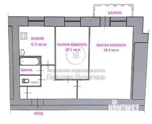 2-к квартира, вторичка, 45м2, 4/9 этаж