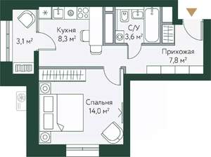 1-к квартира, вторичка, 37м2, 15/24 этаж