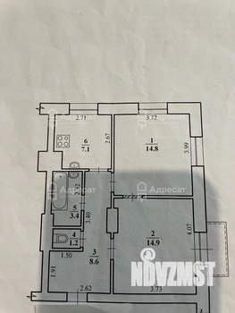2-к квартира, вторичка, 50м2, 2/3 этаж