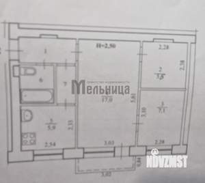 2-к квартира, вторичка, 43м2, 3/5 этаж