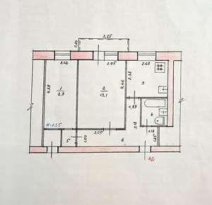 2-к квартира, вторичка, 42м2, 3/4 этаж