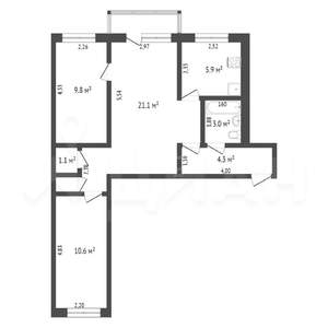 3-к квартира, вторичка, 58м2, 4/9 этаж