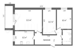 3-к квартира, вторичка, 64м2, 3/9 этаж