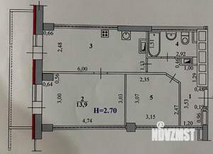 2-к квартира, вторичка, 48м2, 5/19 этаж