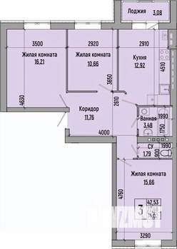 3-к квартира, строящийся дом, 74м2, 4/4 этаж