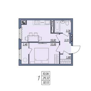 1-к квартира, вторичка, 31м2, 5/8 этаж