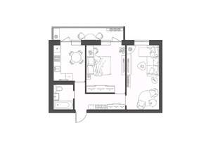 2-к квартира, строящийся дом, 52м2, 9/9 этаж