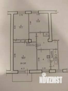 3-к квартира, вторичка, 69м2, 2/4 этаж