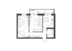 2-к квартира, строящийся дом, 52м2, 6/9 этаж