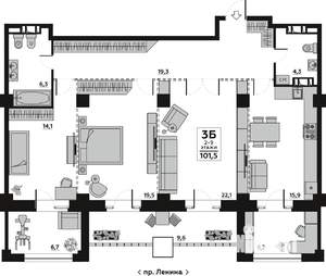 Студия квартира, вторичка, 113м2, 2/20 этаж