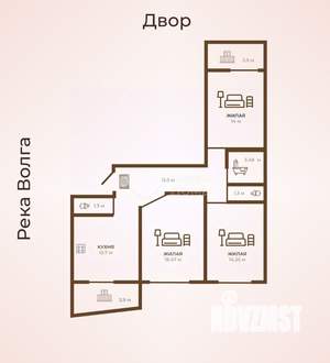 3-к квартира, вторичка, 80м2, 9/10 этаж
