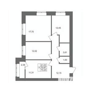 3-к квартира, вторичка, 73м2, 5/10 этаж