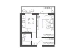 1-к квартира, строящийся дом, 34м2, 3/9 этаж