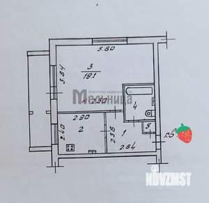 1-к квартира, вторичка, 37м2, 4/9 этаж