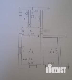 2-к квартира, вторичка, 42м2, 1/2 этаж
