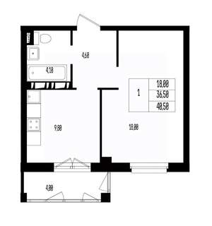 Студия квартира, вторичка, 41м2, 17/17 этаж