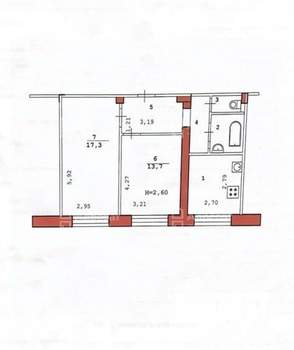 2-к квартира, вторичка, 50м2, 4/5 этаж
