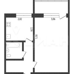 1-к квартира, вторичка, 32м2, 4/5 этаж
