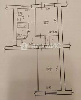 2-к квартира, вторичка, 47м2, 3/5 этаж