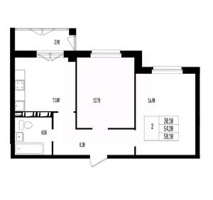 Студия квартира, вторичка, 58м2, 15/17 этаж