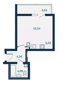 1-к квартира, строящийся дом, 31м2, 4/23 этаж