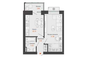 1-к квартира, вторичка, 37м2, 3/8 этаж