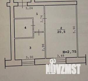 1-к квартира, вторичка, 39м2, 1/6 этаж