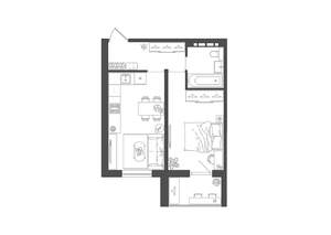 1-к квартира, строящийся дом, 38м2, 1/10 этаж