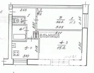 2-к квартира, вторичка, 42м2, 2/2 этаж