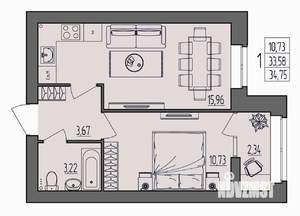 1-к квартира, вторичка, 35м2, 2/4 этаж