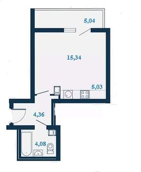 1-к квартира, строящийся дом, 31м2, 10/23 этаж