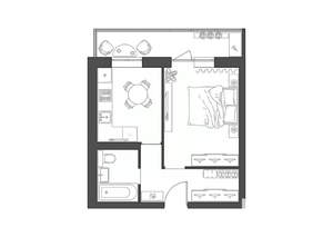 1-к квартира, строящийся дом, 34м2, 1/9 этаж