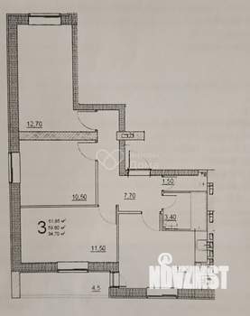 3-к квартира, вторичка, 60м2, 4/5 этаж