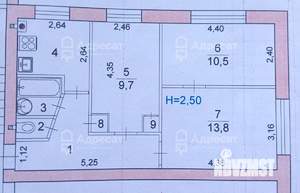 3-к квартира, вторичка, 52м2, 1/5 этаж